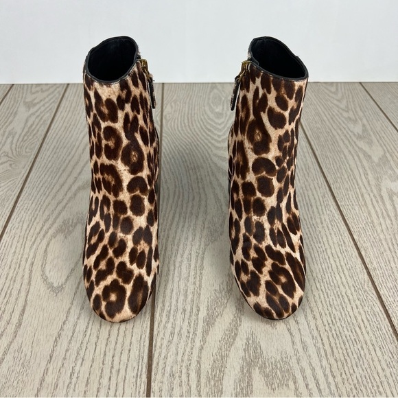 Tory Burch Brooke Leopard Calf Hair Ankle Heeled Booties 6 Brown/Tan/Black $398 - Picture 3 of 10